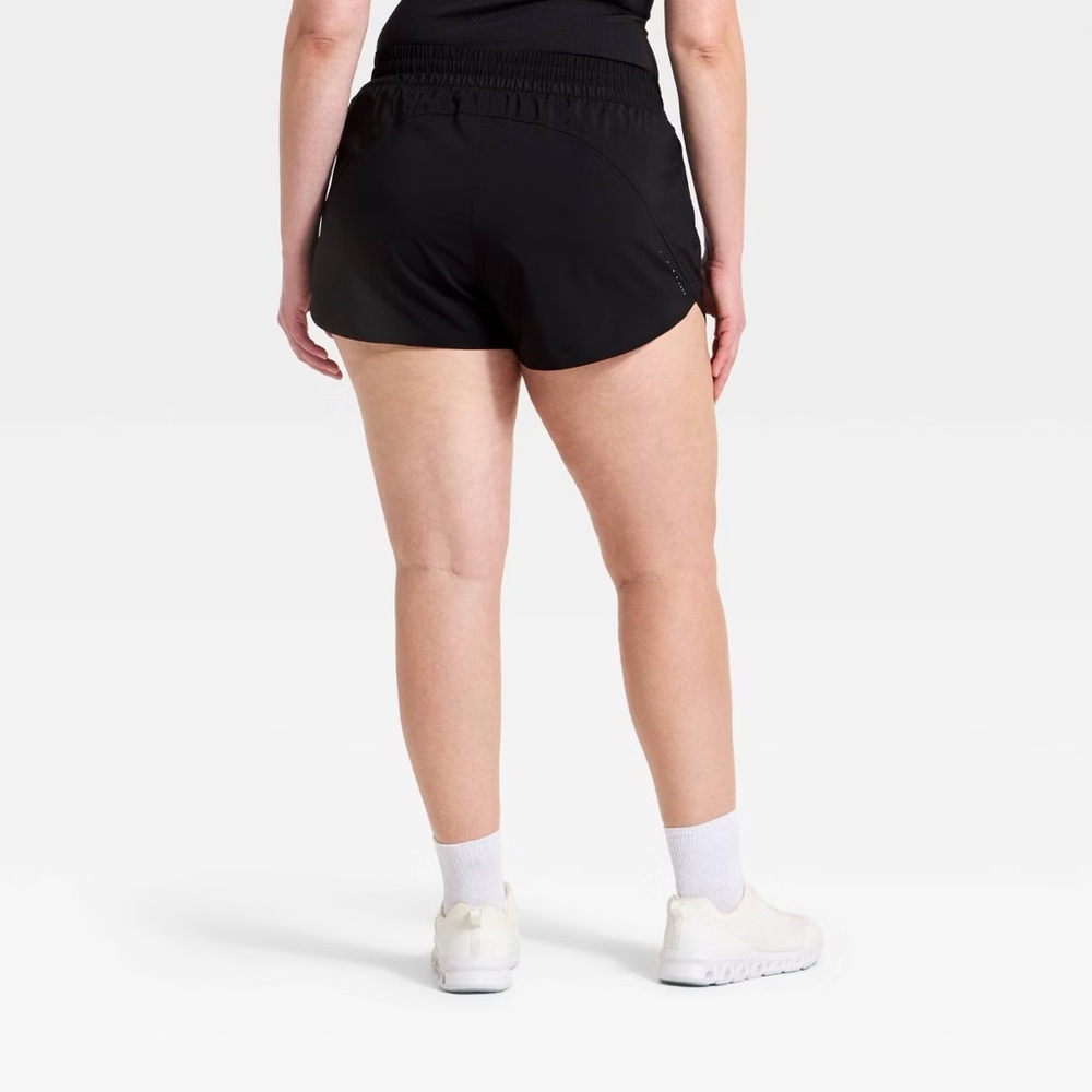 All in Motion Women's Woven Mid-Rise Run Shorts 3" - Picture 7 of 8